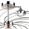 Luther 10 Light Semi-Flush Satin Chrome & Crystal close view picture of the fitting plate and chrome arms