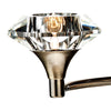Luther 2 Light Wall Light Antique Brass and Crystal close view picture of the crysal glass shade