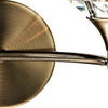 Luther 2 Light Wall Light Antique Brass and Crystal close view picture of the fitting plate