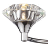 Luther 2 Light Wall Light Polished Chrome and Crystal close view picture of the crystal glass shade
