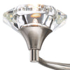 Luther 2 Light Wall Light Satin Chrome and Crystal close view picture of the crystall glass shade