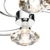 Luther 4 Light Semi-Flush Polished Chrome close view picture of the crystal glass shades