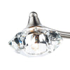 Luther 4 Light Semi-Flush Satin Chrome and Crystal close view picture of the crystal glass shades