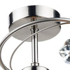 Luther 4 Light Semi-Flush Satin Chrome and Crystal close view picture of the fitting plate