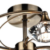 Luther 6 Light Semi-Flush Antique Brass close view picture of the fitting plate