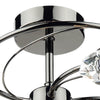 Luther 6 Light Semi-Flush Polished Black Chrome close view picture of the fitting plate