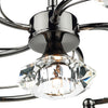 Luther 6 Light Semi-Flush Polished Black Chrome close view picture of the crystal glass shade