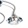 Luther 6 Light Semi-Flush Satin Chrome close view picture of the crystal glass shade