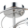 Luther 6 Light Semi-Flush Satin Chrome close view picture of the fitting plate