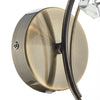 Luther Wall Light Antique Brass and Crystal close view picture of the fitting plate