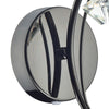 Luther Wall Light Polished Black Chrome and Crystal close view picture of the fitting plate