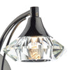 Luther Wall Light Polished Black Chrome and Crystal close view picture of the crystal glass shade