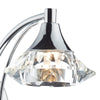 Luther Wall Light Polished Chrome and Crystal close view picture of the crystal glass shade