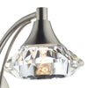 Luther Wall Light Satin Chrome and Crystal close view picture of the crystal glass shade