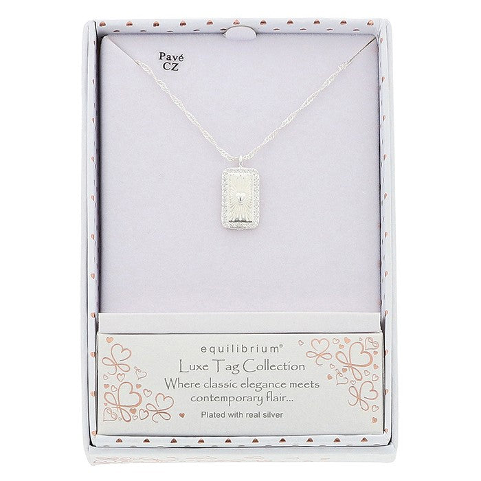 Luxe Tag Chic Heart Silver Plated Necklace - Jewellery Giftware