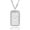 Luxe Tag Chic Heart Silver Plated Necklace close viw picture of the pendant design