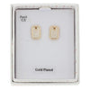 Luxe Tag Glam Sparkle Gold Plated Earrings picture in the gift box