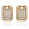 Luxe Tag Glam Sparkle Gold Plated Earrings close view picture of the earrings design