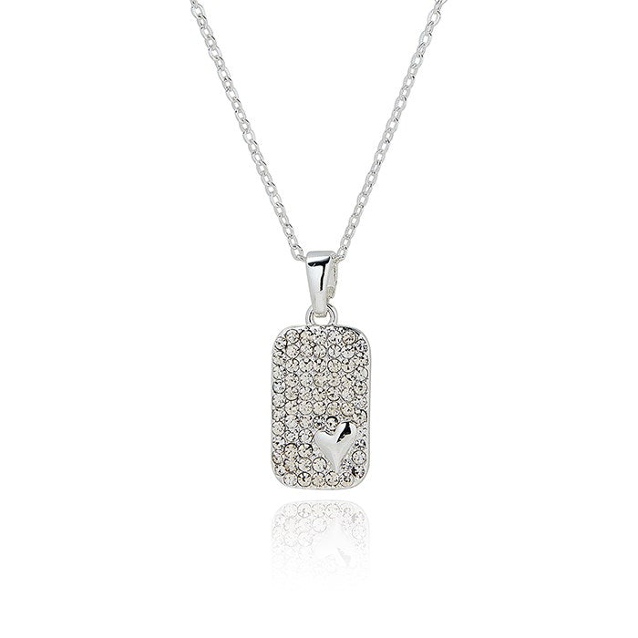 Sparkle Heart Silver Plated Necklace