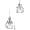 Lyall 3 Light Cluster Pendant Polished Chrome close view picture of the glass shades