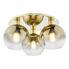 Lycia 3 Light Flush Satin Gold and Gold Ombre Glass picture on the white background