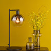 Lycia Table Lamp Matt Black and Smoked Ombre Glass life style picture