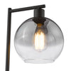 Lycia Table Lamp Matt Black and Smoked Ombre Glass close view picture of the shade