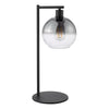 Lycia Table Lamp Matt Black and Smoked Ombre Glass picture on the white background
