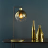 Lycia Table Lamp Satin Gold and Gold Ombre Glass Shade life style picture