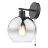 Lycia Wall Light Matt Black and Smoked Ombre Glass Shade can be use with or without swith pull cord