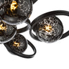 Lynette 9 Light Semi-Flush Satin Black/Black Confetti Glass close view picture of the glass shades