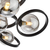 Lynette 9 Light Semi-Flush Satin Black/Smoked Glass close view picture of the shades