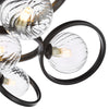 Lynette 9 Light Semi-Flush Satin Black/Twisted Glass close view picture of the shades