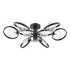 Lynette 9 Light Semi-Flush Satin Black/Twisted Glass made in a modern design