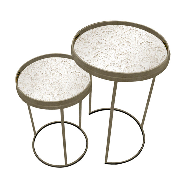 Lyra Nest of Tables Champagne – Stylish Tray Tables for Living Room