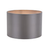 Lyris Cotton Drum Shade 30cm Grey picture with switched on light
