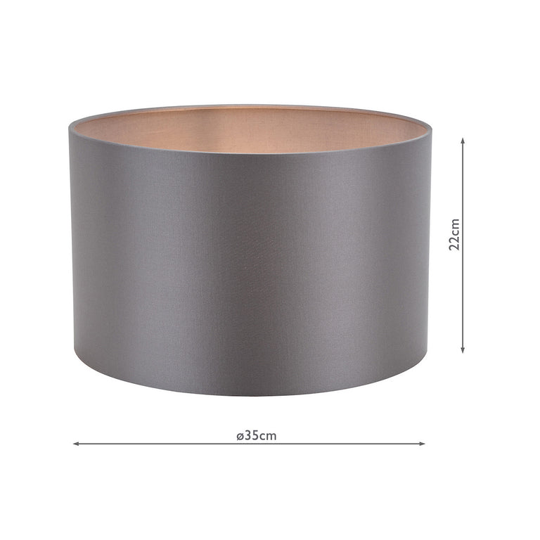 Lyris Cotton Drum Shade 35cm Grey - Lighting Collection Home Decor Pendant & Table Shade