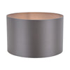Lyris Cotton Drum Shade 35cm Grey picture with switched on light
