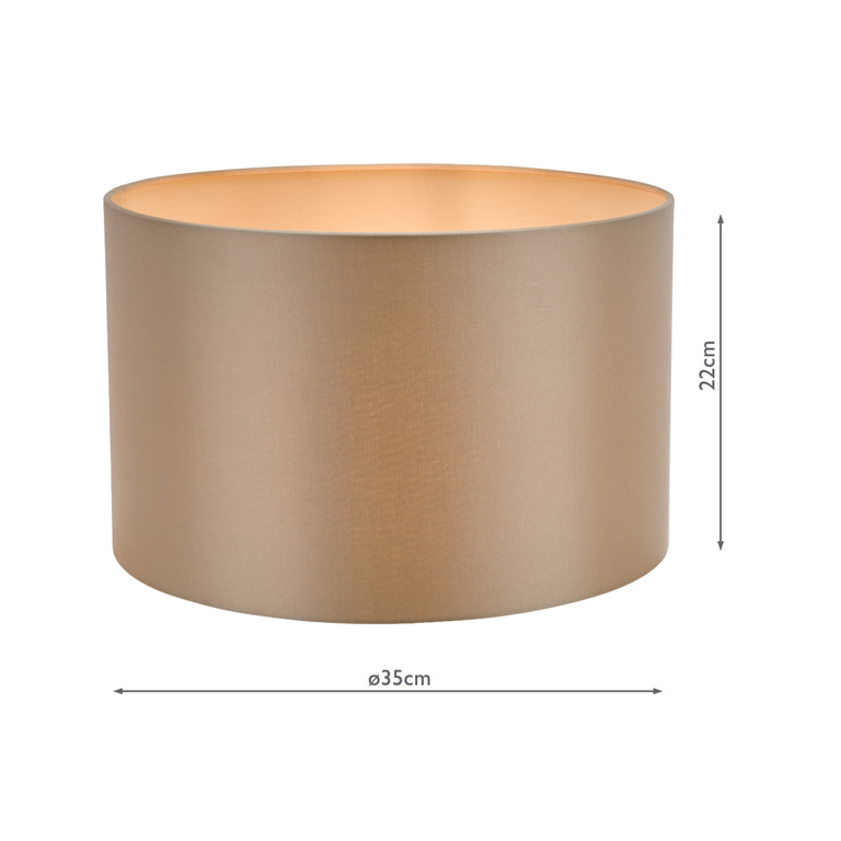 Lyris Cotton Drum Shade 35cm Taupe – Lighting Collection, E27/E14 Compatible Home Decor Shade