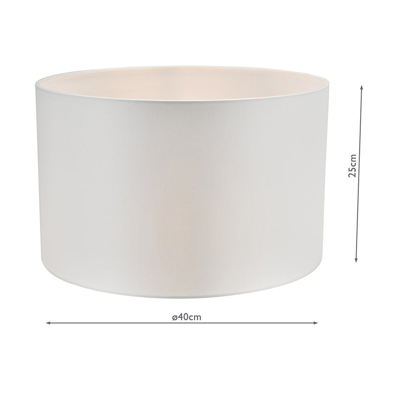 Lyris Cotton Drum Shade 40cm Ivory for Table & Floor Lamps | Lighting Collection