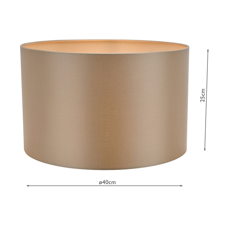 Lyris Cotton Drum Shade 40cm Taupe - Lighting Collection Drum Shade, Taupe Cotton Drum Shade for Home Decor