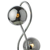Lysandra 2 Light Table Lamp Polished Chrome with Smoked Glass close view picture of the smoked glass shades