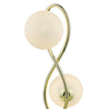 Lysandra 2 Light Table Lamp in Polished Gold with Opal Glass close view picture of the opal glass shades