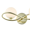 Lysandra 2 Light Wall Light Polished Gold and Opal Glass close view picture of the fitting plate