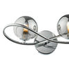 Lysandra 2 Light Wall Light Polished Chrome and Smoked Glass close view picture of the fitting plate