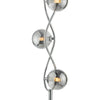 Lysandra 4 Light Floor Lamp Polished Chrome close view picture of the smoked glass shades