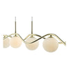 Lysandra 6 Light Bar Pendant Polished Gold and Opal Glass close view picture of the opal glass shades