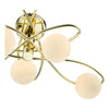 Lysandra 6 Light Semi-Flush Polished Gold and Opal Glass Shades close view picture of the opal glass shades