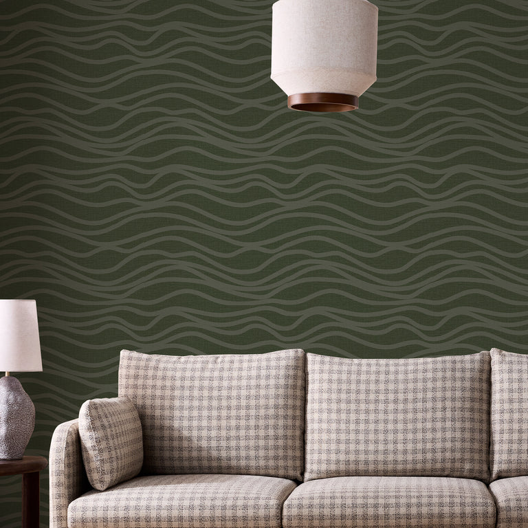 Made Akio Wallpaper Moss - Green Modern Wallpaper Collection