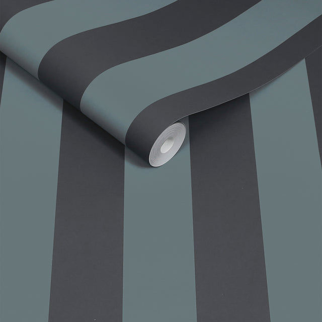Made Demi Wallpaper Blue Wide Stripe - Modern Made Collection Decor